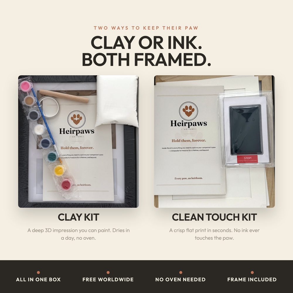 Paw Print Keepsake Kit for cats and dogs — air-dry clay 3D paw impression in a frame — photo 8